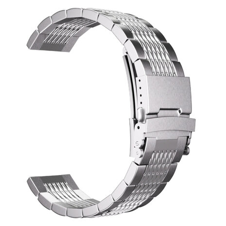 Strap-it® Strap-it Samsung Galaxy Watch 6 44mm luxe stalen schakel band (zilver) Strap-it® Strap-it Samsung Galaxy Watch 6 44mm luxe stalen schakel band (zilver)