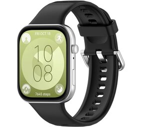 Strap-it® Huawei Watch Fit 3 siliconen bandje (zwart)