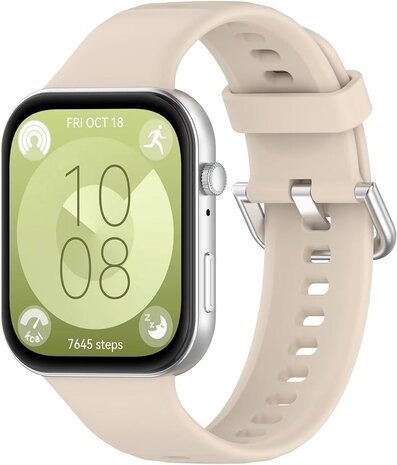 Huawei Watch Fit 3 siliconen bandje beige Smartwatchbanden