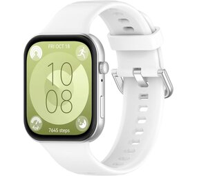 Strap-it® Huawei Watch Fit 3 siliconen bandje (wit)