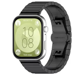 Strap-it® Huawei Watch Fit 3 luxe metalen band (zwart)