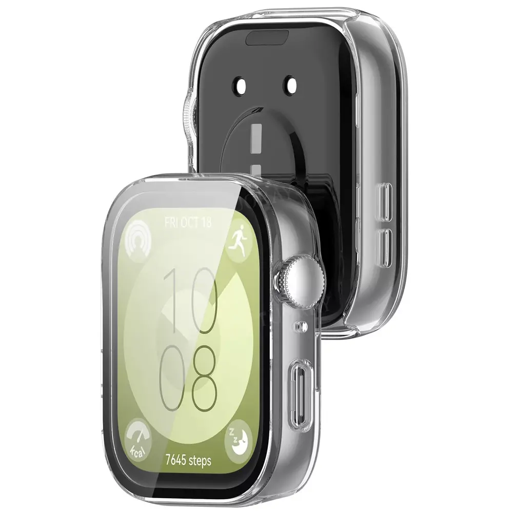 Strap-it® Strap-it Huawei Watch Fit 3 hard case met glas (transparant)