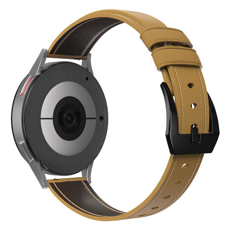 Strap-it® Strap-it Amazfit GTR 2 leren bandje (beige)