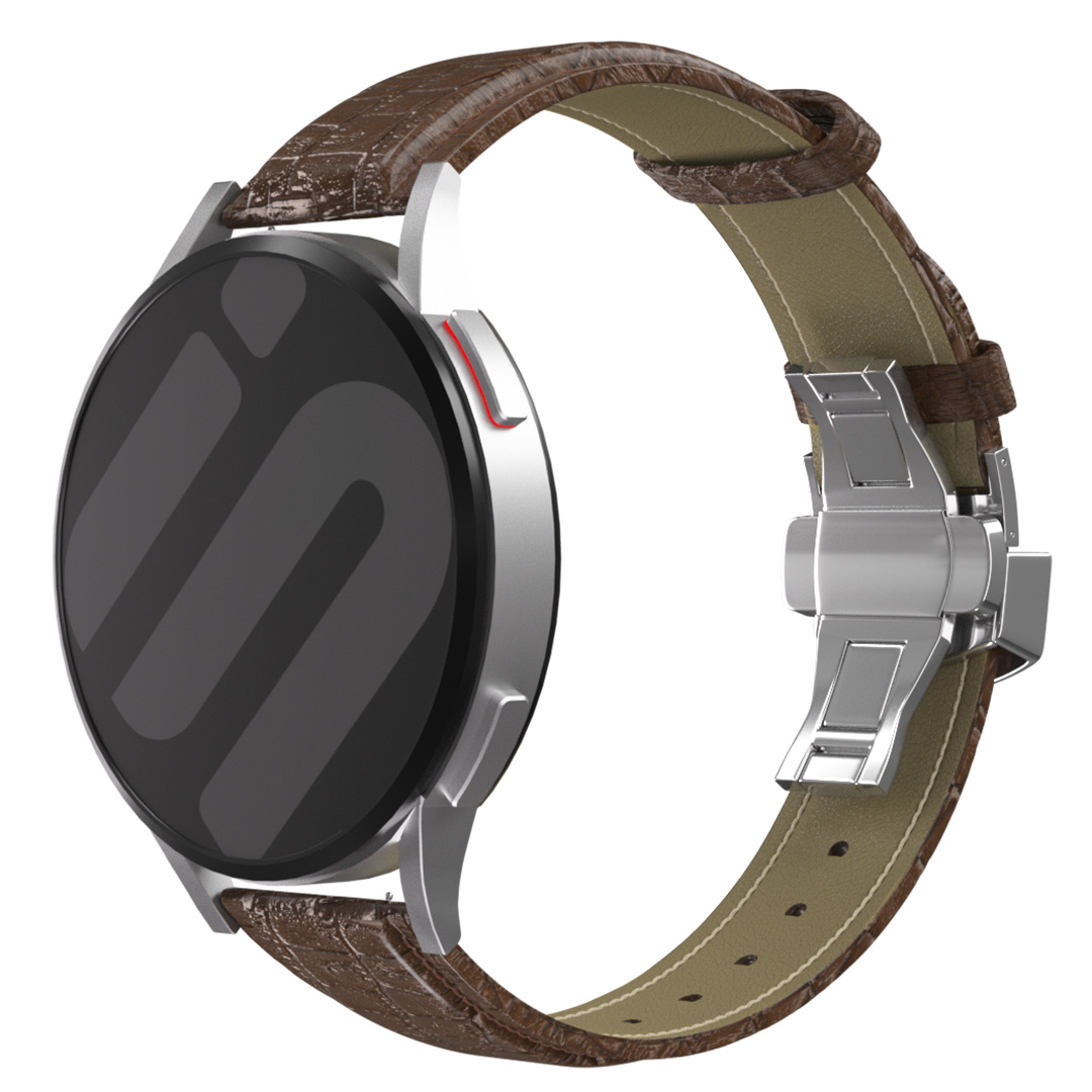 Strap-it Samsung Galaxy Watch 6 - 40mm luxe leren bandje (donkerbruin)