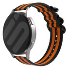 Strap-it® Strap-it Samsung Galaxy Watch Active nylon gesp band (zwart/oranje)
