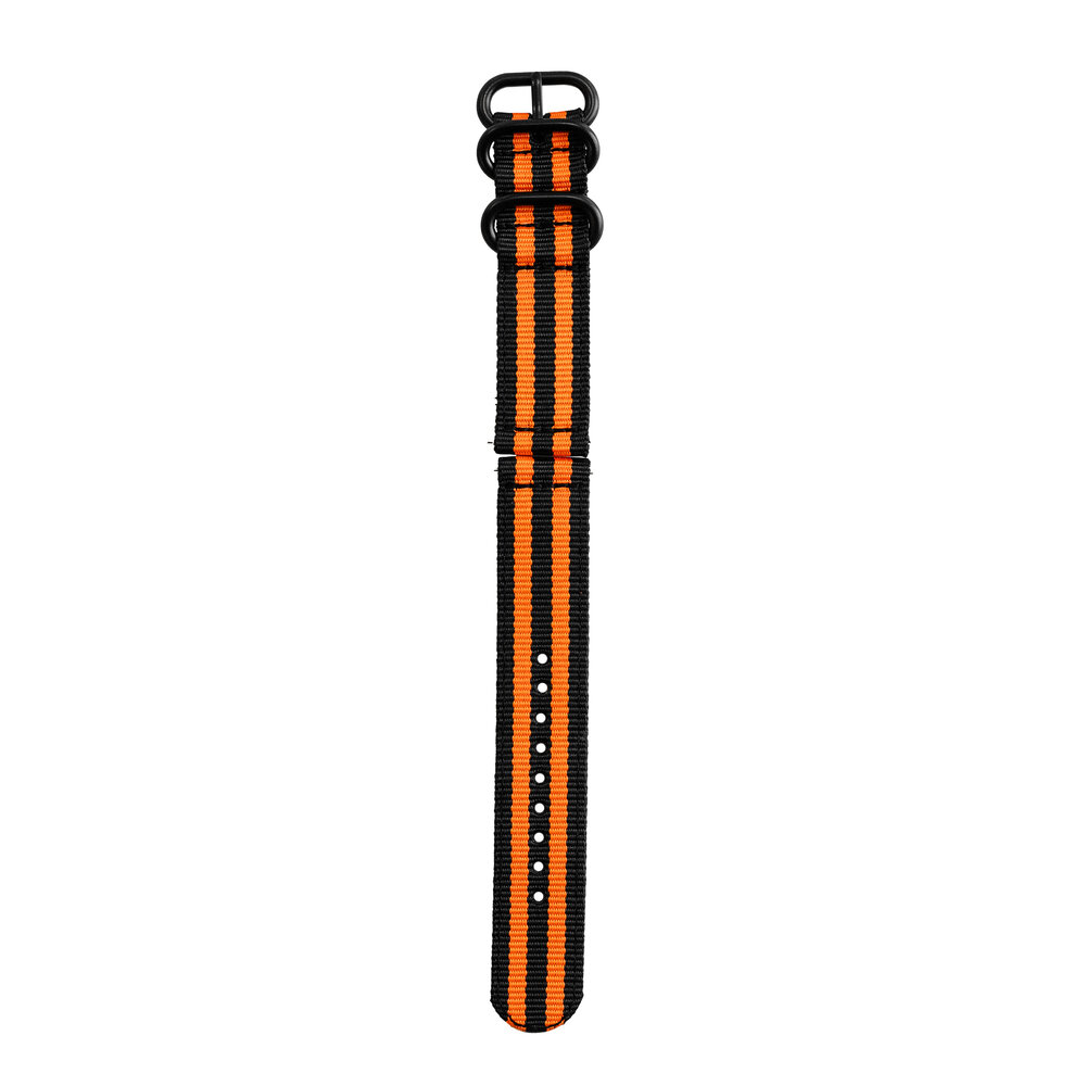 Strap-it® Strap-it Amazfit GTR 2 nylon gesp band (zwart/oranje)
