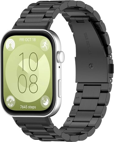 Huawei Watch Fit 3 stalen band zwart Smartwatchbanden