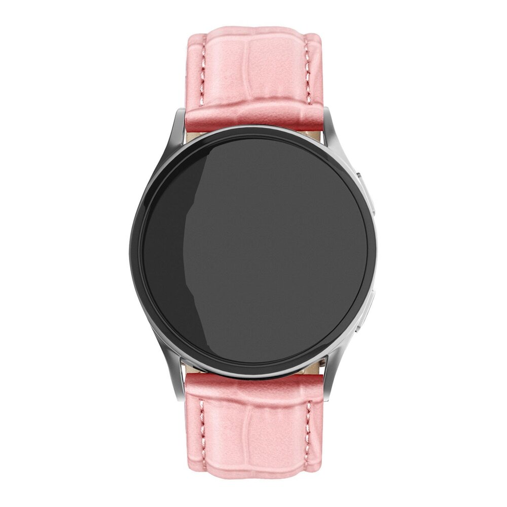 Strap-it® Strap-it Amazfit Bip U (Pro) leather crocodile grain bandje (zand roze)