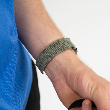 Strap-it® Strap-it Xiaomi Mi Watch nylon bandje (grijs-groen)