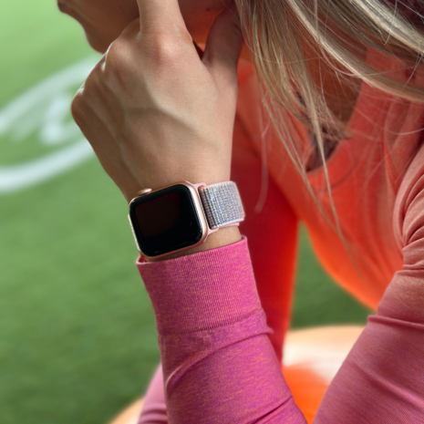 Strap-it® Strap-it Apple Watch nylon loop bandje (roze)