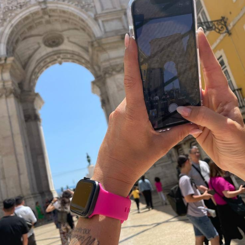 Strap-it® Strap-it Apple Watch siliconen bandje (knalroze)