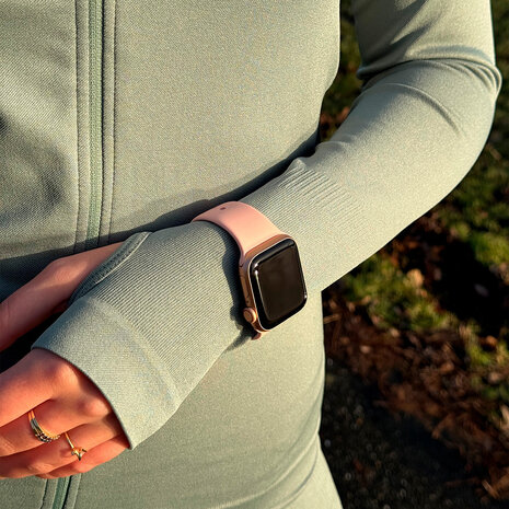 Strap-it® Strap-it Apple Watch siliconen bandje (lichtroze)