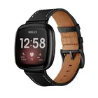 Strap-it® Strap-it Fitbit Versa 4 leren bandje (zwart)