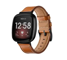 Strap-it® Fitbit Sense 2 leren bandje (bruin) Strap-it® Fitbit Sense 2 leren bandje (bruin)