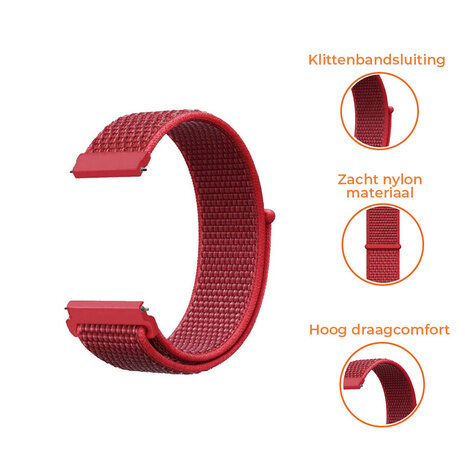 Strap-it® Strap-it Xiaomi Amazfit GTR nylon band (rood)