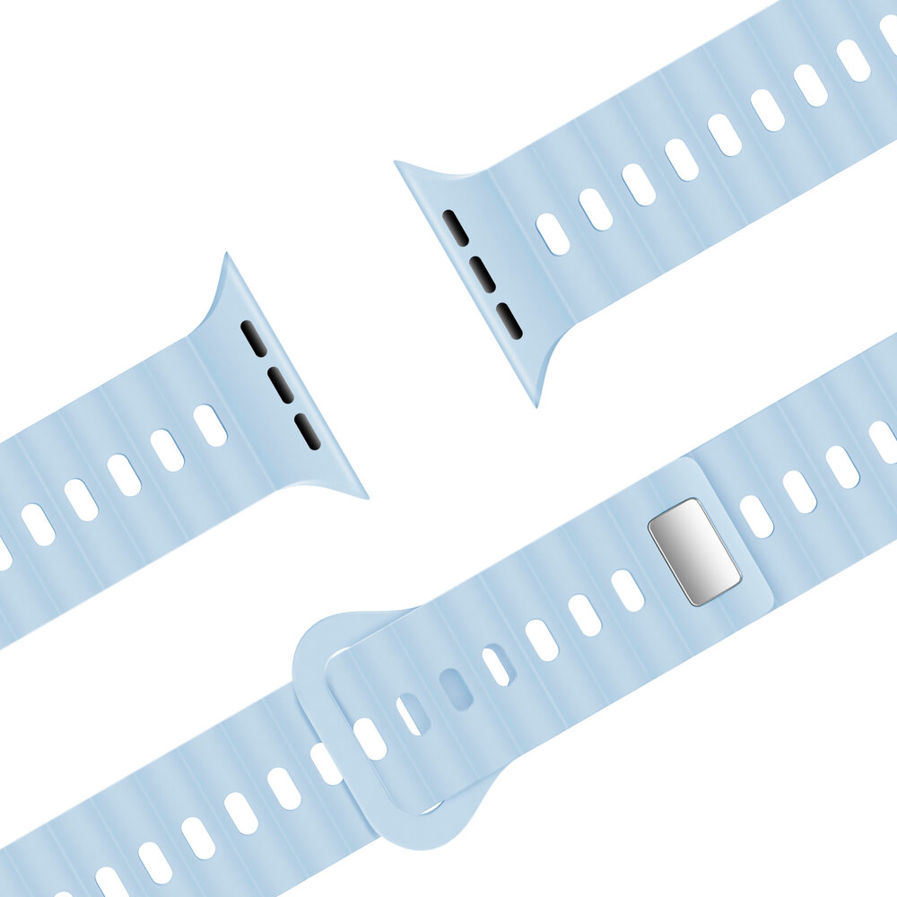 Bandz Bandz Apple Watch siliconen band 'Single Link' (lichtblauw)