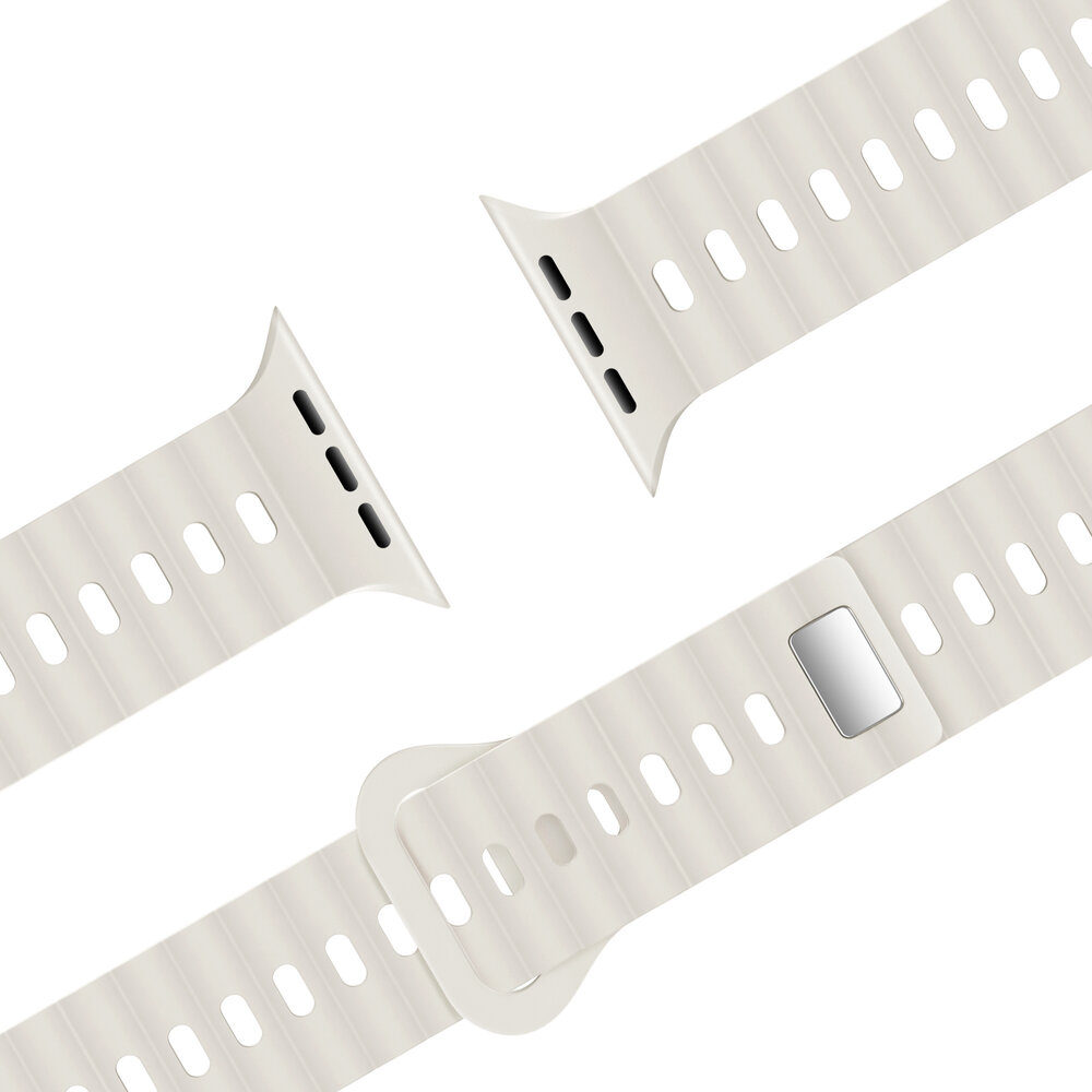 Bandz Bandz Apple Watch siliconen band 'Single Link' (sterrenlicht)