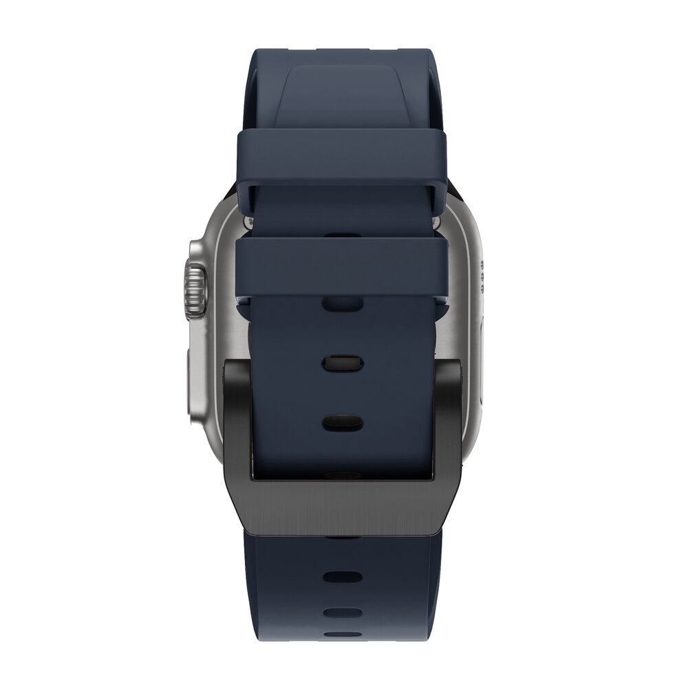 Bandz Bandz Apple Watch siliconen band 'Luxe Liquid' (blauw met zwart)