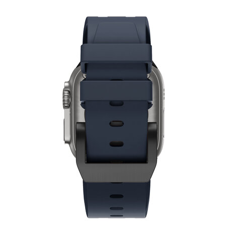 Bandz Bandz Apple Watch siliconen band 'Luxe Liquid' (blauw met zwart)