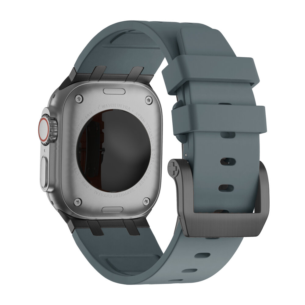 Bandz Bandz Apple Watch siliconen band 'Luxe Liquid' (grijs met zwart)