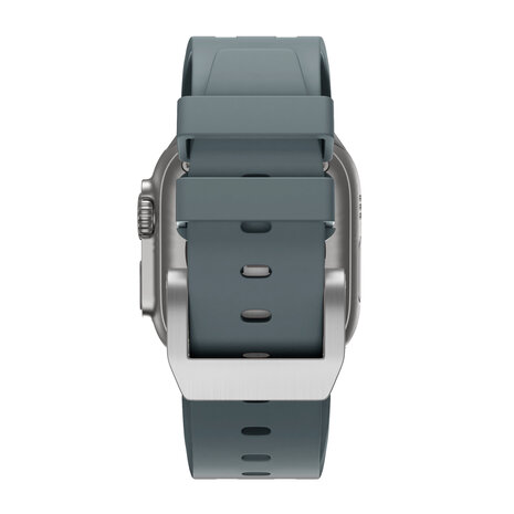 Bandz Bandz Apple Watch siliconen band 'Luxe Liquid' (grijs met zilver)