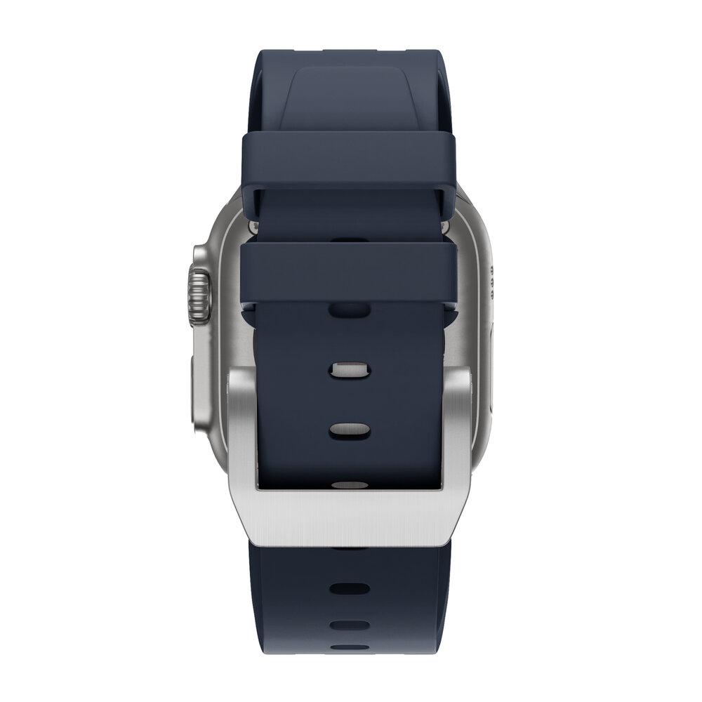 Bandz Bandz Apple Watch siliconen band 'Luxe Liquid' (blauw met zilver)