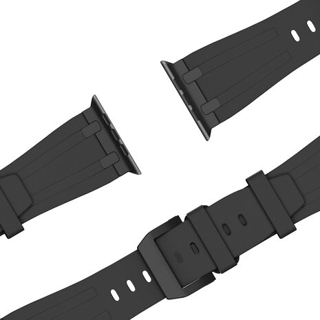 Bandz Bandz Apple Watch siliconen band 'Luxe Liquid' (zwart met zwart)