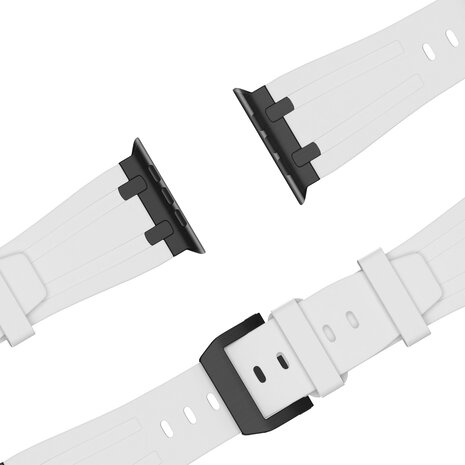 Bandz Bandz Apple Watch siliconen band 'Luxe Liquid' (wit met zwart)