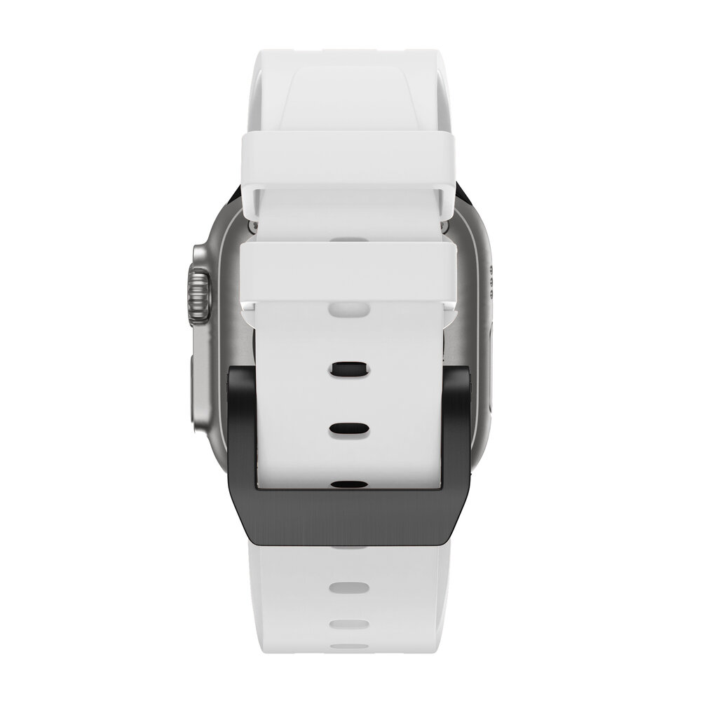 Bandz Bandz Apple Watch siliconen band 'Luxe Liquid' (wit met zwart)