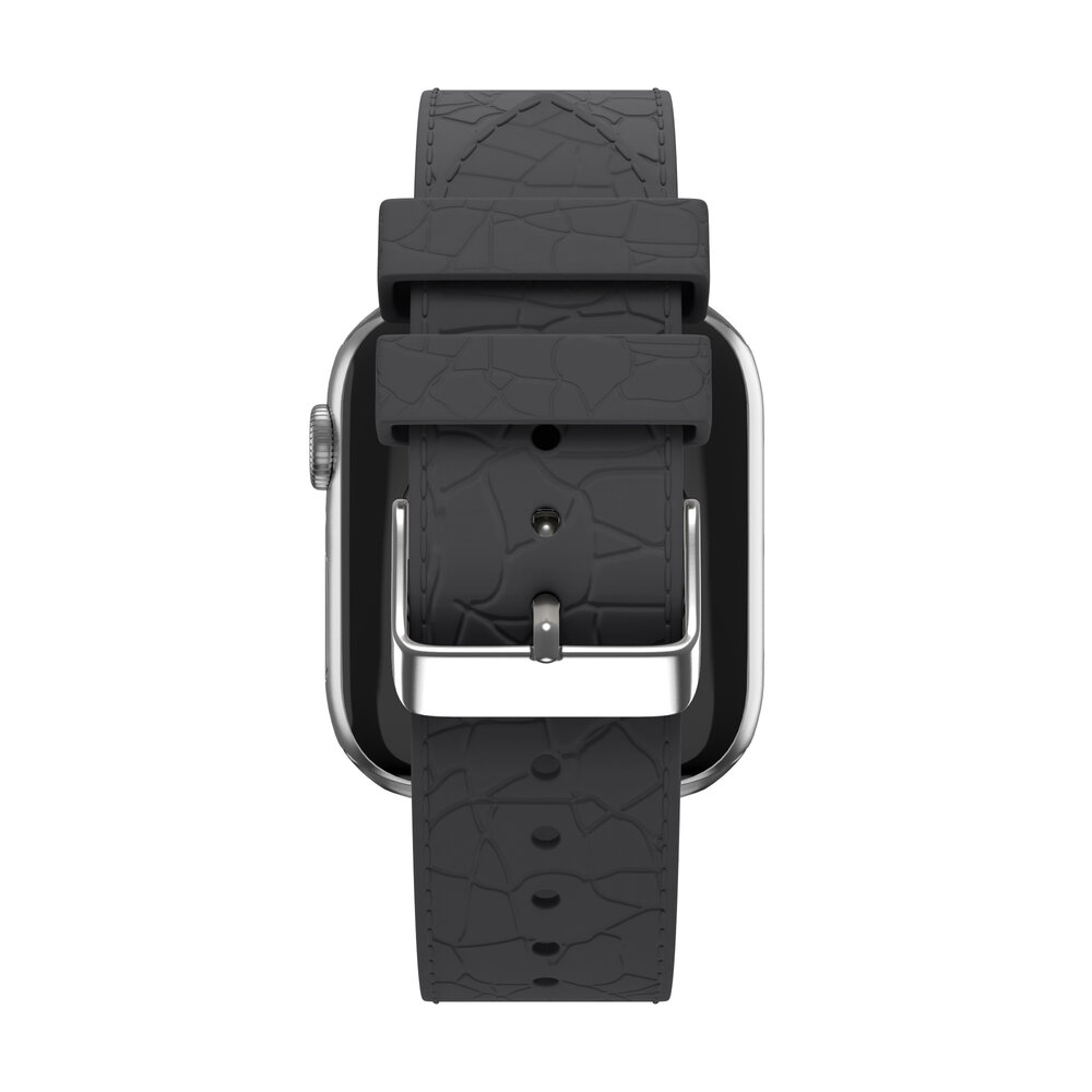 Bandz Bandz Apple Watch siliconen band met lederpatroon (donkergrijs)