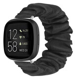 Strap-it® Fitbit Versa 3 scrunchie bandje (zwart)