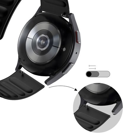 Bandz Bandz Xiaomi Watch S1 magnetisch geweven bandje (zwart)