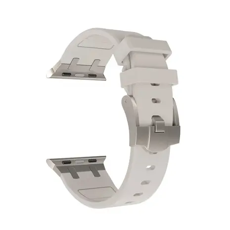 Strap-it® Strap-it Apple Watch luxe liquid silicone band (sterrenlicht met titanium)