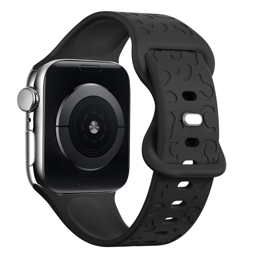 xoxo Wildhearts xoxo Wildhearts Apple Watch siliconen bandje Leopard Print (zwart) xoxo Wildhearts xoxo Wildhearts Apple Watch siliconen bandje Leopard Print (zwart)