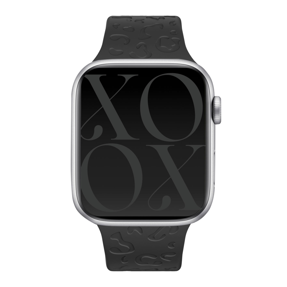 xoxo Wildhearts xoxo Wildhearts Apple Watch siliconen bandje Leopard Print (zwart) xoxo Wildhearts xoxo Wildhearts Apple Watch siliconen bandje Leopard Print (zwart)