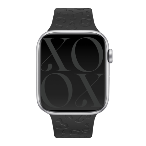 xoxo Wildhearts xoxo Wildhearts Apple Watch siliconen bandje Leopard Print (zwart) xoxo Wildhearts xoxo Wildhearts Apple Watch siliconen bandje Leopard Print (zwart)