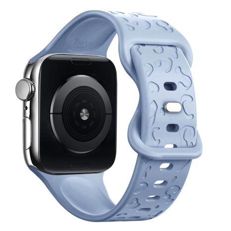xoxo Wildhearts xoxo Wildhearts Apple Watch siliconen bandje Leopard Print (lichtblauw)