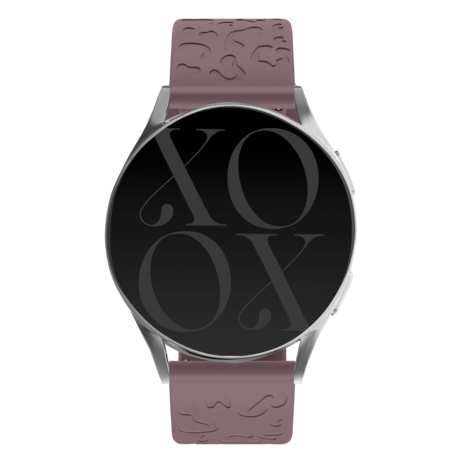 xoxo Wildhearts xoxo Wildhearts Samsung Galaxy Watch 5 40mm siliconen bandje Leopard Print (berry paars)