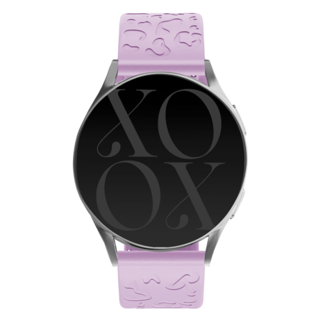 xoxo Wildhearts xoxo Wildhearts Samsung Galaxy Watch 4 Classic 42mm siliconen bandje Leopard Print (lila)