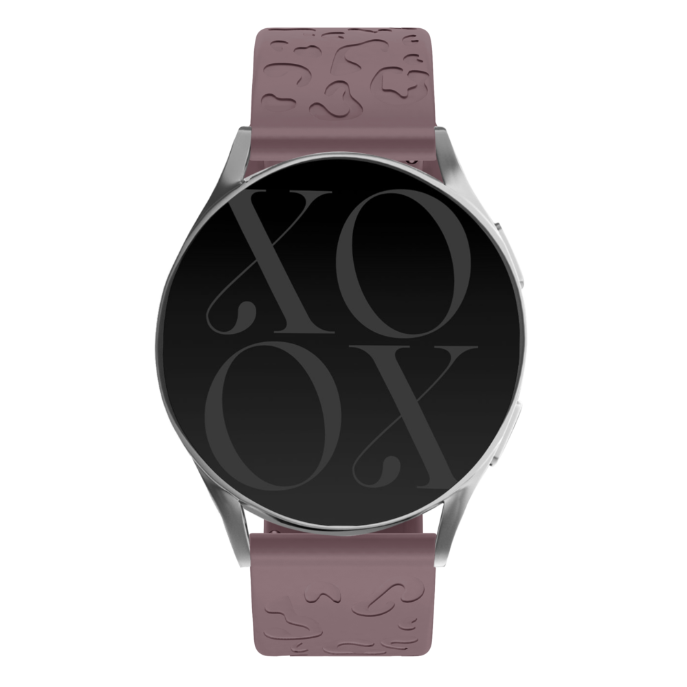 xoxo Wildhearts xoxo Wildhearts Huawei Watch GT 3 Pro 43mm siliconen bandje Leopard Print (berry paars)