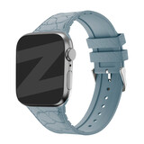 Bandz Bandz Apple Watch siliconen band met lederpatroon (grijsblauw)