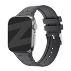 Bandz Bandz Apple Watch siliconen band met lederpatroon (donkergrijs)