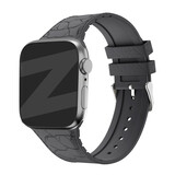 Bandz Bandz Apple Watch siliconen band met lederpatroon (donkergrijs)