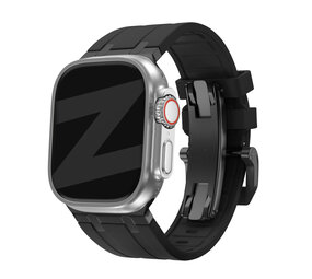 Bandz Bandz Apple Watch siliconen band 'Luxe Liquid' (zwart met zwart)