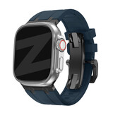 Bandz Bandz Apple Watch siliconen band 'Luxe Liquid' (blauw met zwart)