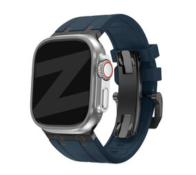 Bandz Bandz Apple Watch siliconen band 'Luxe Liquid' (blauw met zwart)