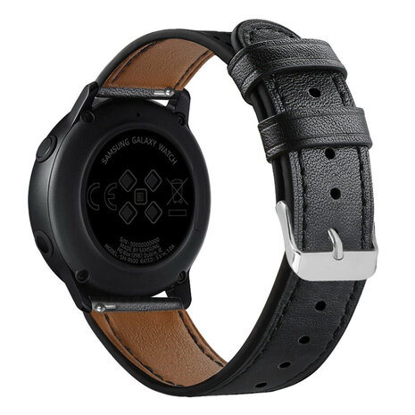 Strap-it® Strap-it Samsung Galaxy Watch 7 - 40mm leren bandje (strak-zwart)
