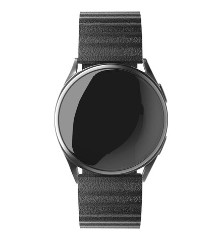 Samsung Galaxy Watch 7 40mm leren loop bandje zwart Smartwatchbanden