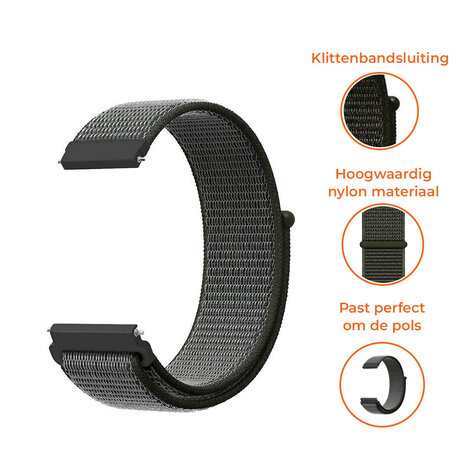 Strap-it® Strap-it Samsung Galaxy Watch 7 - 40mm nylon band (groen)