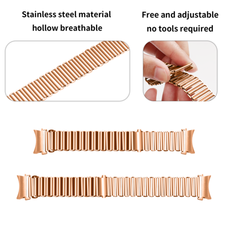 Strap-it® Strap-it Samsung Galaxy Watch 7 - 40mm stalen loop bandje (rosé goud) Strap-it® Strap-it Samsung Galaxy Watch 7 - 40mm stalen loop bandje (rosé goud)